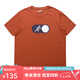 AKSERIESAK男裝2024年夏季新品輕復(fù)古純棉圓領(lǐng)太空主題印花短袖T恤2300501 橙色 M