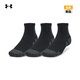 安德瑪（UNDERARMOUR）春夏Performance Tech男女訓(xùn)練運(yùn)動(dòng)短襪-3雙裝1379510 黑色001 M