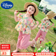 迪士尼（Disney）童裝女童套裝夏季2025新款中小童甜美風(fēng)兒童服裝泡泡袖女孩衣服夏 圖片色 90 建議1~2歲（80-90cm）