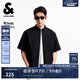 杰克·瓊斯（JACK&JONES）男裝潮百搭寬松休閑簡約純色字母刺繡翻領(lǐng)短袖襯衫男裝225204019 E40黑色 常規(guī) M
