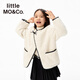 little MO&Co.little moco童裝25冬裝新款女童仿羊羔絨外套上衣中式盤(pán)扣 米白色 160 160/76