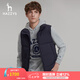 哈吉斯（HAZZYS）男裝冬季馬甲背心簡(jiǎn)約外套無(wú)袖羽絨服男ASFZU0ADX04 藏青色NV L (175/96A 48)