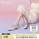 真美詩銀翼少女春季羊皮粗跟銀色瑪麗珍鞋女J6621AQ4 銀色 35 