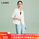 藍地（LANDI）[禪意光澤]LANDI優(yōu)雅氣質(zhì)修身短款小西裝外套女五分袖夏新品 純白色 L