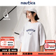 nautica white sail白帆×CityBoy 日系休閑無性別經(jīng)典笑臉多巴胺短袖T恤TW5101 灰色4PB L