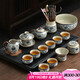 不拙汝窯茶具整套高檔茶壺青花瓷蓋碗茶杯茶盤功夫茶具16入泡茶套裝