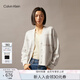 Calvin KleinJeans秋冬女士含羊毛混紡ck提花紐扣V領(lǐng)寬松針織開衫J224774