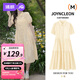 婧麒（JOYNCLEON）孕婦夏裝連衣裙薄款百搭孕婦長裙2025新款可哺乳時尚大碼寬松裙子 黃色 XXL