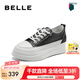百麗（Belle）小白鞋女鞋商場(chǎng)款厚底增高一腳蹬單鞋透氣休閑鞋U8N1DAM3預(yù)售 黑色 37 (235mm)
