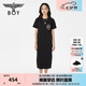 BOY LONDON【夏日畫(huà)廊】夏女士長(zhǎng)裙顯瘦開(kāi)叉寬松黑色連衣裙W17703 黑色 M