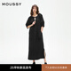 moussy 2025春季新品慵懶風深V系帶微廓半袖連衣裙028ISA80-2681 020黑色 均碼
