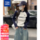 唐獅（TonLion）2025女立領(lǐng)拉鏈袖子拼接長袖T恤 藏青 L 