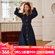 Olrain【七夕】歐芮兒牛仔連衣裙女春裝女裝收腰顯瘦氣質(zhì)復(fù)古假兩件裙子 深藍(lán)色 M 160/84A