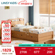 LINSY KIDS林氏兒童床男孩女孩北歐簡(jiǎn)約風(fēng)臥室小戶(hù)型實(shí)木床腳單人床KN4A KN4A-A高箱床+CDB101A床墊 1200mm*2000mm