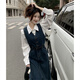 DAVEY MODE秋季穿搭女套裝2025新款套裝女牛仔連衣裙背心長(zhǎng)裙+襯衫兩件套 【兩件條】牛仔裙+常規(guī)襯衫 M 100-108