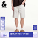 杰克·瓊斯（JACK&JONES）男裝皮標(biāo)logo舒適百搭潮流時(shí)尚簡(jiǎn)約風(fēng)個(gè)性白色牛仔短褲225243022 A05乳白色 M (175)