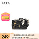 他她（TATA）菱格絲巾鏈條包小方包女包包單肩包冬季新款X3370DX4 黑色 F