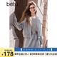 百圖betu女裝2025春季新款短外套連帽休閑百搭衛(wèi)衣外套女2501T44 淺灰 M