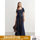 獨(dú)束大碼女裝法式復(fù)古蕾絲方領(lǐng)襯衫寬松闊腿褲2025新款仿牛仔套裝女 牛仔藍(lán)（褲子） 2XL （尺碼：4）
