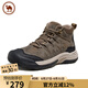駱駝牌 男士戶外徒步登山鞋休閑高幫鞋 P14W342613 卡其/夜黑色 39 