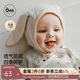 OAK FAMILY新生嬰兒兔耳胎帽春秋季初生寶寶純棉囟門帽兒童帽子 米杏 38cm