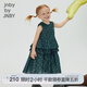 jnby by JNBY江南布衣童裝無(wú)袖連衣裙夏蝴蝶結(jié)圖案可愛(ài)花邊裙子女童1N4G14930 384雜藍(lán)綠 130 cm