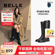 百麗（Belle）七夕禮物周雨彤秦嵐同款雙子星騎士女商場(chǎng)款長(zhǎng)靴B9V1DDG4預(yù)售 經(jīng)典版-黑色 38
