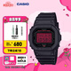 卡西歐（CASIO）G-SHOCK 黑紅暗焰系列男士手表 黑紅雙色潮酷設(shè)計(jì)血屏款 防震腕表 DW-5600BBR-1PR