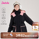笛莎官方童裝女童羽絨服2024年冬季新款青少年中長(zhǎng)款連帽羽絨服 黑色 150