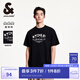 杰克·瓊斯（JACK&JONES）25年衣服男裝純棉短袖t恤男士春夏季寬松潮流字母高端白色半袖 E40黑色 常規(guī) M