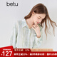 百圖betu女裝2025夏季新款襯衫清爽暈染印花豎紋肌理上衣女2504T37 淺綠 M