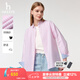 哈吉斯（HAZZYS）女裝 春季女襯衣撞色領(lǐng)口【PHIZ系列】豎條紋襯衫女 粉色PN XL (170/92A 42)