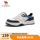 駱駝（CAMEL）復(fù)古網(wǎng)面厚底增高街頭潮流休閑滑板鞋男 G15S136008 白/藍(lán) 42 
