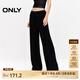 ONLY夏季休閑百搭垂墜感高腰闊腿褲休閑褲女|124214010 H1Z 黑色 165/68A/M