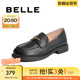 百麗（Belle）簡(jiǎn)約上班樂(lè)福鞋女通勤平跟百搭單鞋B1983CM4 黑色 39 (245mm)