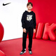 NIKE 3BRAND 耐克兒童套裝男女童 2025秋季新款純棉衛(wèi)衣褲子長(zhǎng)袖套件 正黑色 【100%純棉】 140 /S 【建議身高128-140cm】