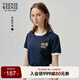 Teenie Weenie小熊T恤女2025年夏季新款簡(jiǎn)約休閑撞色圓領(lǐng)寬松短袖T恤女