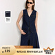 LILY2025夏新款復(fù)古工裝棉麻休閑百搭無袖V領(lǐng)牛仔馬甲背心女坎肩 419牛仔藍 M