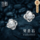 花影（HUAYING）輕奢莫桑石耳釘女士四葉草純銀高級耳飾首飾紀(jì)念日生日禮物送女友 [莫桑石+足銀]耳釘+浪漫玫瑰禮盒