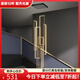 黑控 樓梯吊燈現(xiàn)代簡(jiǎn)約別墅復(fù)式樓中空l(shuí)oft旋轉(zhuǎn)樓梯間極簡(jiǎn)方框燈具 黑色6頭 燈體100CM-無(wú)極