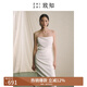 致知ZHIZHI 月當(dāng)窗 夏日抹胸裙24夏季新款女修身捏褶休閑度假 杏白茶色 M