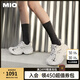 MIO【戚薇同款】米奧透氣老爹鞋厚底增高休閑運動鞋輪胎鞋女鞋網(wǎng)面鞋 白色 38