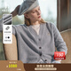 哈吉斯（HAZZYS）女裝 秋季款女士【PHIZ系列】純色寬松V領(lǐng)羊毛開(kāi)衫 灰色GE L (165/88A 40)
