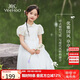 英氏（YEEHOO）兒童連衣裙女童公主裙中大童裝新中式網(wǎng)紗刺繡蓬蓬裙夏 白色 160