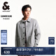 杰克·瓊斯（JACK&JONES）男裝春秋單側(cè)皮標(biāo)LOGO裝飾時(shí)尚潮流百搭尖領(lǐng)毛呢大衣男224427017 中花灰GH1 常規(guī) 中花灰GH1 L 180