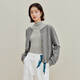 茵曼復古花邊絨感開(kāi)衫毛衣2025秋季女裝新款通勤長(cháng)袖針織外套 灰色 S