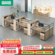 森菲亞辦公桌辦公室職員卡座工作臺(tái)簡(jiǎn)約現(xiàn)代屏風(fēng)工位桌椅面對(duì)面6人位+柜