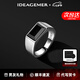 IDEAGEMER925銀紳士圖章戒指男士簡(jiǎn)約輕奢高級(jí)感潮流黑瑪瑙紅瑪瑙指環(huán)配飾 黑瑪瑙款【開口15-16號(hào)】