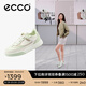 愛步（ECCO）平底鞋女 倪妮同款牛皮板鞋系帶休閑運(yùn)動鞋 街頭272803 白色/抹茶綠/水泥灰27280361198 37