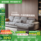 全友家居現(xiàn)代奶油風客廳直排布藝沙發(fā)大戶型轉角貴妃沙發(fā)家具國家補貼 淺灰色|貓抓絨|3.53m沙發(fā)|左妃位 頭枕扶手可調+羽絨&乳膠顆粒填充
